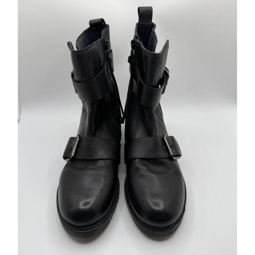 Vintage Foundry Co. Biker Bobbi Boots Women 8 Black Chunky Ankle Combat Shoes - Picture 2 of 16